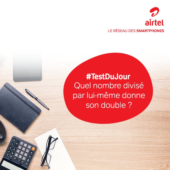 airteltchad's tweet photo. Sauras-tu réussir le #TestDuJour ? #BonDimanche #Airtel #Tchad https://t.co/B74SHvw2rI