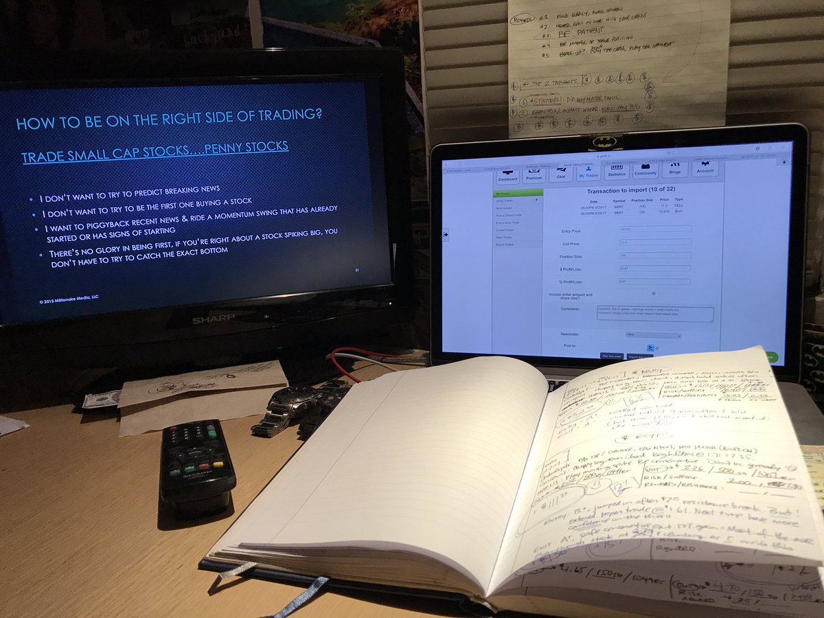 GUAMillionaire's tweet photo. #Spikeability Sun night study sesh & importing verified trades to @profitly ✅Market's closed, but #nodaysoff learning from @timothysykes https://t.co/S8QKjTWdBZ