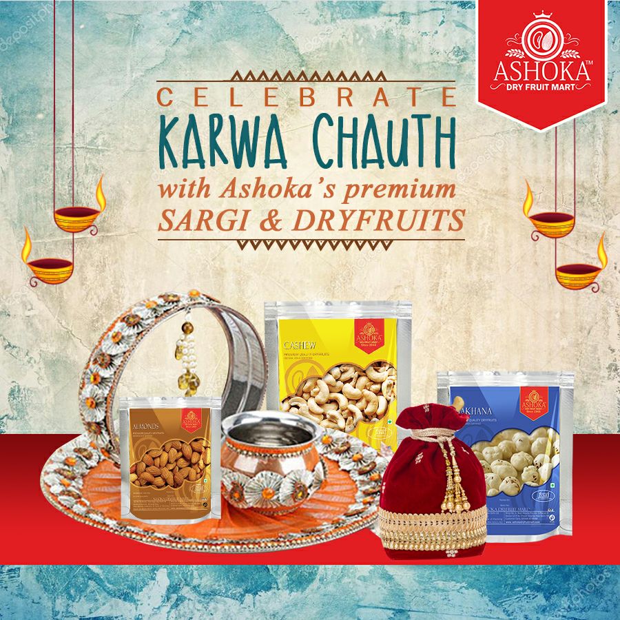 ashokadryfruit's tweet photo. Happy Karwa Chauth. Celebrate This #Karwachauth With @ashokadryfruit  One Stop Shop For All Your Daily Dry Fruit Needs. #premiumquality https://t.co/ISF9zbOfLt