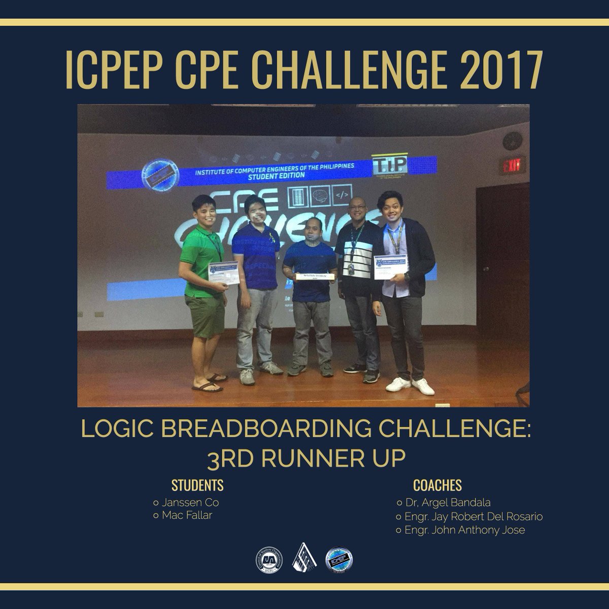 Access_Cares's tweet photo. Congratulations to our fellow CPE Students who participated in the ICPEP CPE Challenge 2017! ANIMO! https://t.co/Tx8ljIPRsj