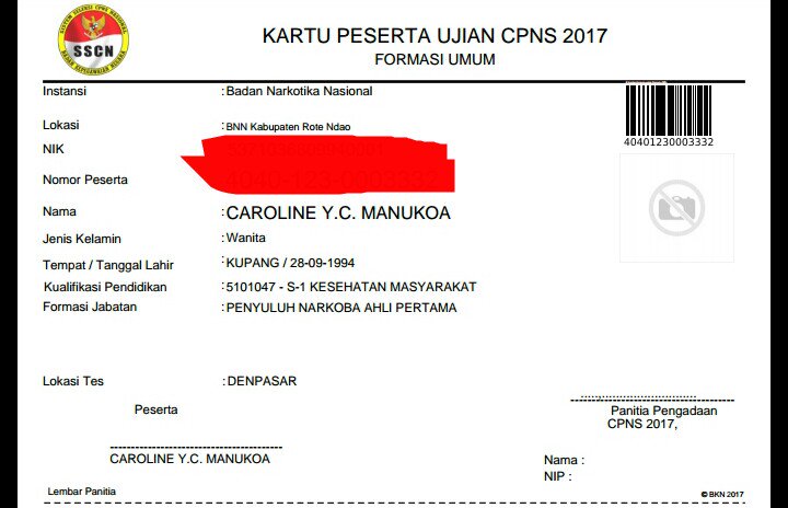 CarolineManukoa's tweet photo. @Nurainun34 maaf kak mau nanya.. lokasi tes skd utk BNN itu sesuai dengan yg di kartu ujian ya kak? Berarti aku di denpasar? Mhon bantuannya https://t.co/CJtllVpW9W
