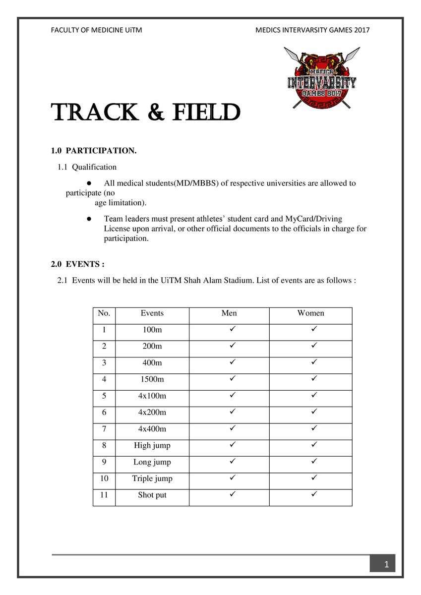 Mivg 17 On Twitter Track And Field Updates Take Note Javelin Throw And Discus Throw Will No Longer Being Listed Any Participation Is Automatically Cancelled Https T Co Cyn8ktgyza