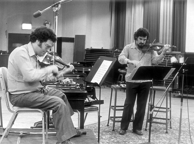 In anticipation of my upcoming duo recitals with my friend Pinchas Zukerman, here we are in the studio in the 70s. #GrandDuo