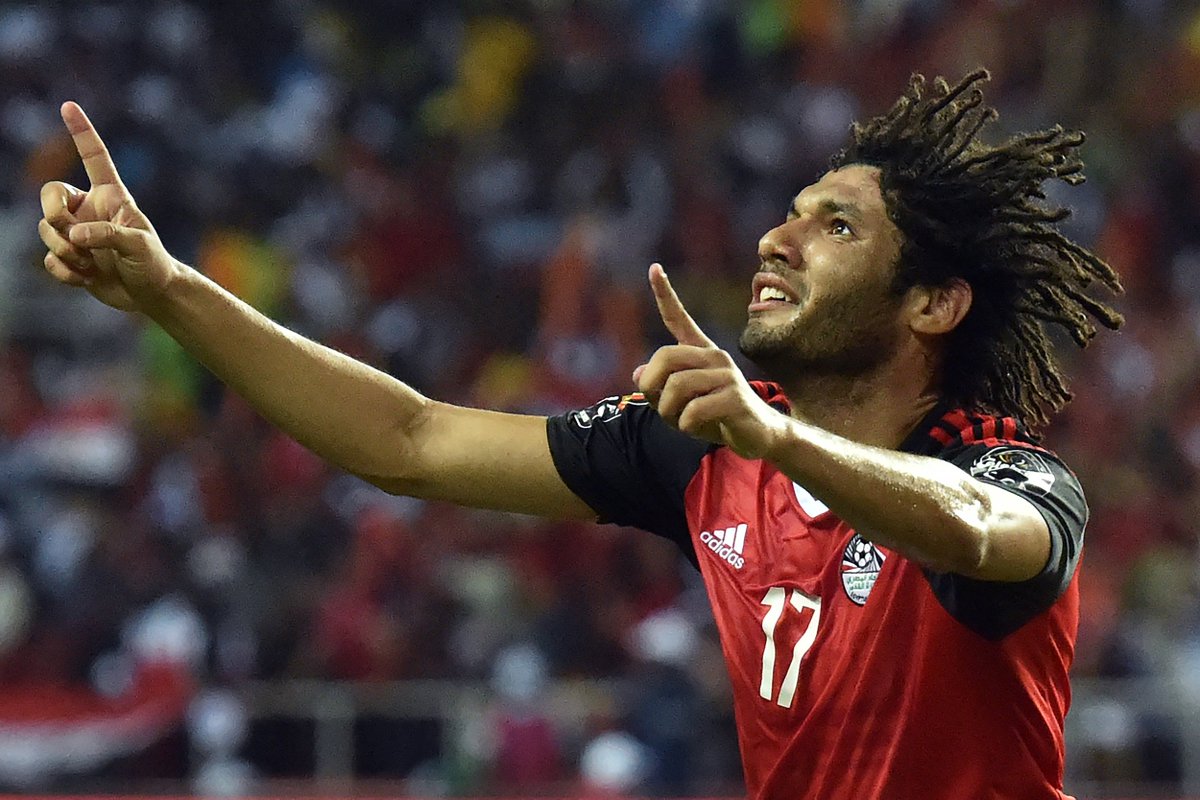 Arsenal's tweet photo. That feeling when you help your country qualify for their first @FIFAWorldCup since 1990 🙌

Congratulations, @ElNennyM and Egypt 🇪🇬 https://t.co/JiWv0jwcv3
