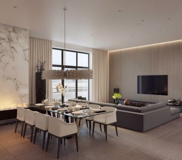 DAR SALWA™️ تصميم ديكور on Twitter "صالة جلوس مفتوحة على صالة طعام