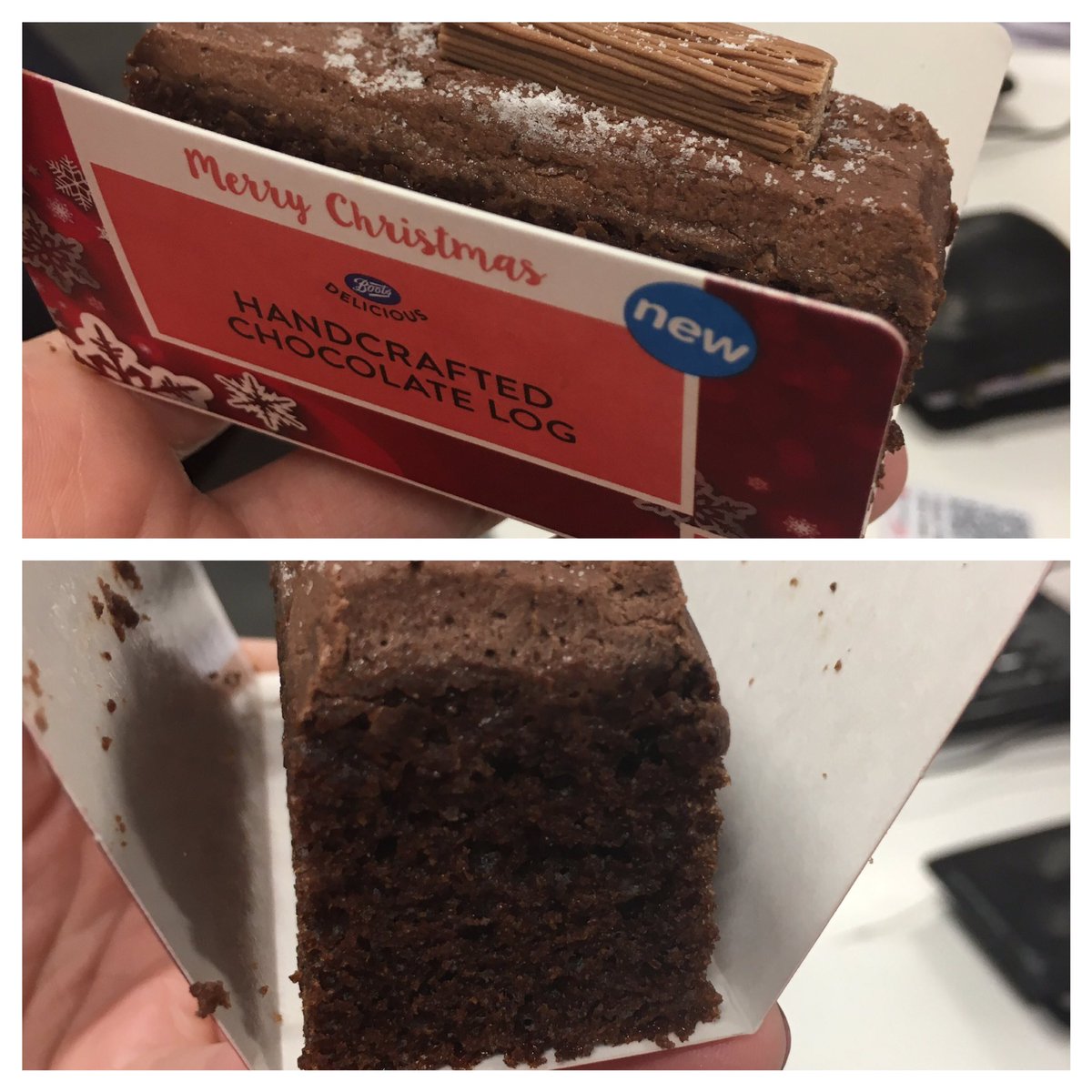 KirstJarvis's tweet image. @BootsUK please explain to me how this "Christmas log" is anything more than a chocolate cake with a flake on top! #notayulelog