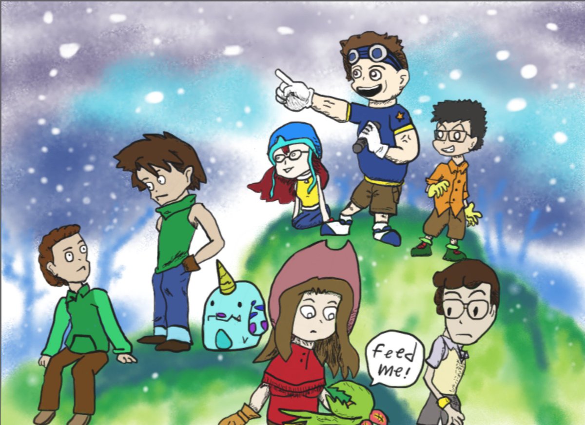 kylesartstyles's tweet photo. finally got the hang of blending tool  gonna make it part of my style, also drew my friends as the Digimon kids
#inktober2017 #Inktober https://t.co/y1Z0RSf1fJ