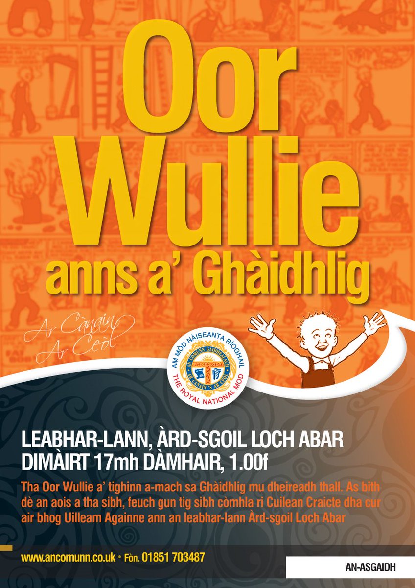 CuileanCraicte's tweet photo. Tha an @CuileanCraicte (&amp; #UilleamAgainne) a' tighinn dhan @NationalMod #Gàidhlig #leughadh #OorWullie https://t.co/F4wppYMfKP https://t.co/TqfM9bSXgs