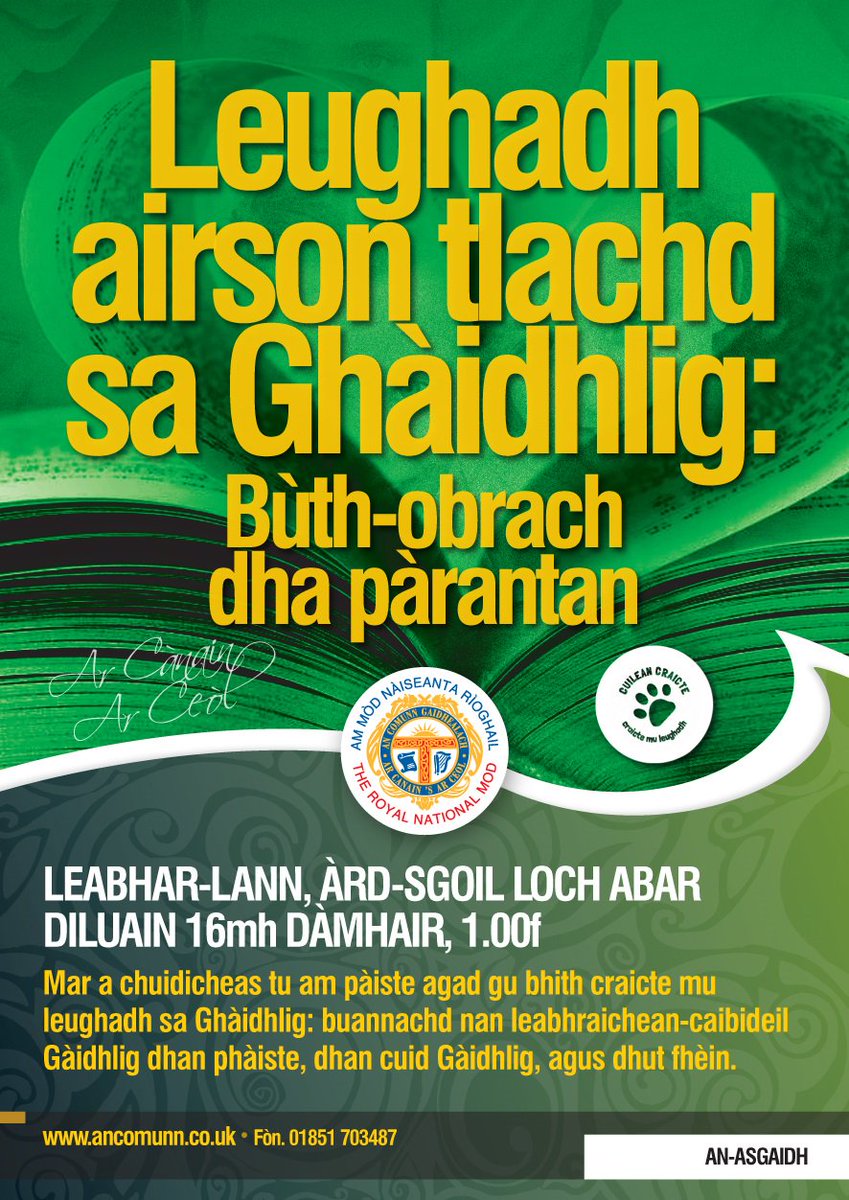 Tha an <a href="/CuileanCraicte/">Cuilean Craicte</a> (&amp; #UilleamAgainne) a' tighinn dhan <a href="/NationalMod/">Mòd Nàiseanta Rìoghail ¦ Royal National Mòd</a> #Gàidhlig #leughadh #OorWullie cuileancraicte.org/blog/tha-an-cu…
