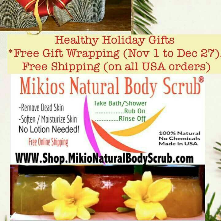 MikiosBodyScrub's tweet image. Holiday Season Special: Free Shipping and Free Gift Wrapped Body Scrubs. Nov 1 to Dec 27. crwd.fr/2z57Zma.
