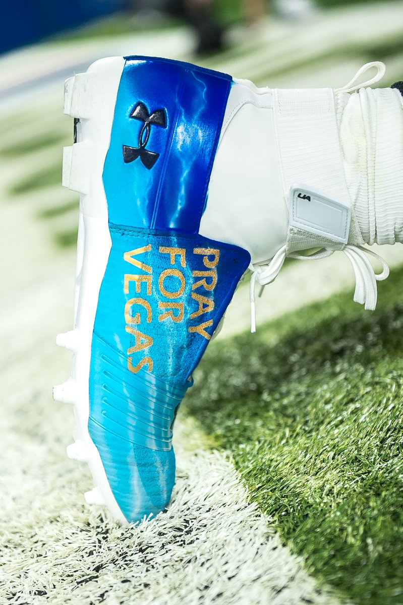 #PrayForVegas on Cam's cleats