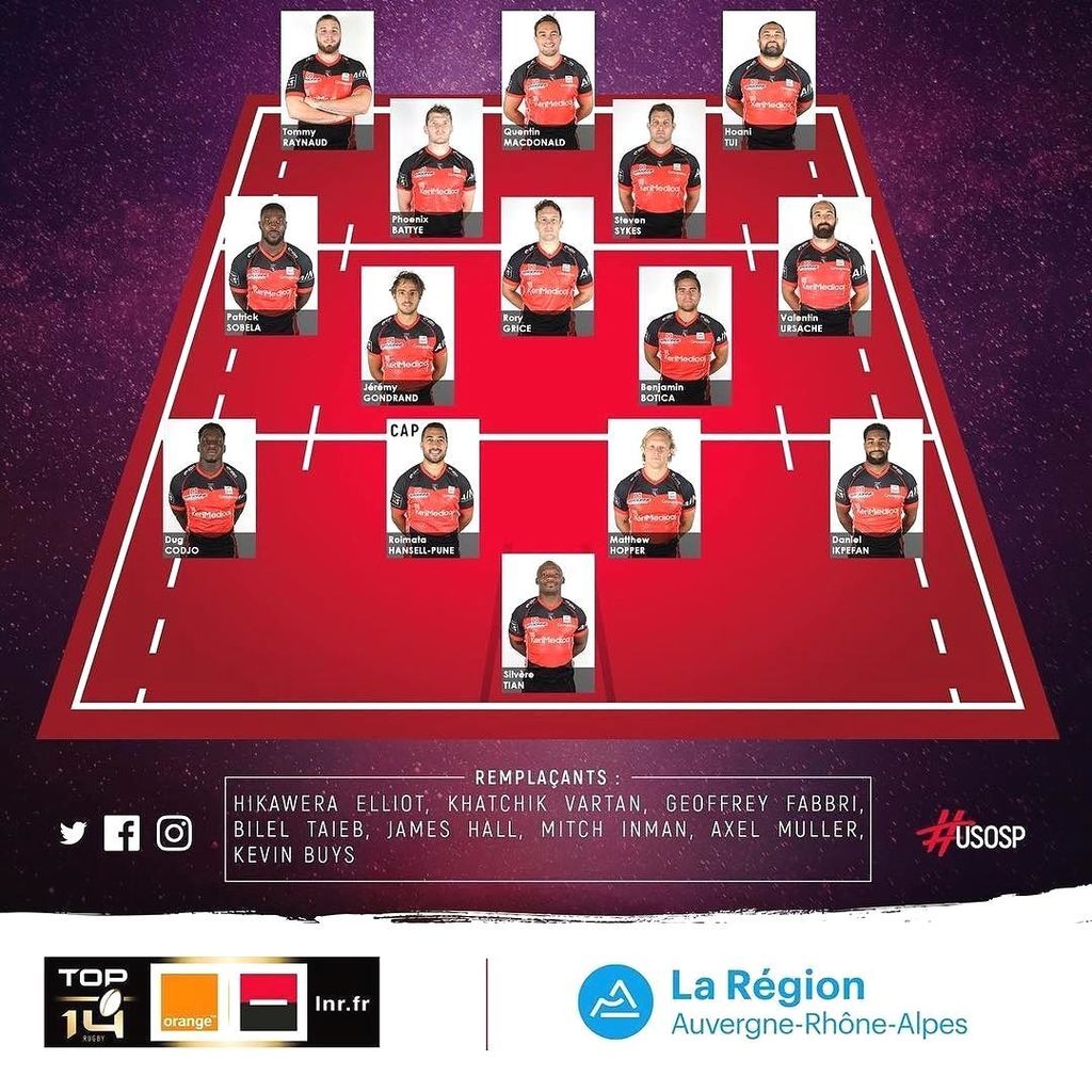 NationDeRugby's tweet photo. .Le XV titulaire pour la réception de la @sectionpaloisebearnpyrenees #TeamUSO #USOSP #Mathon #J7 #TOP14
.
Suivez @usorugby.
.
Supportez vo… https://t.co/U7i7Dus5pJ
