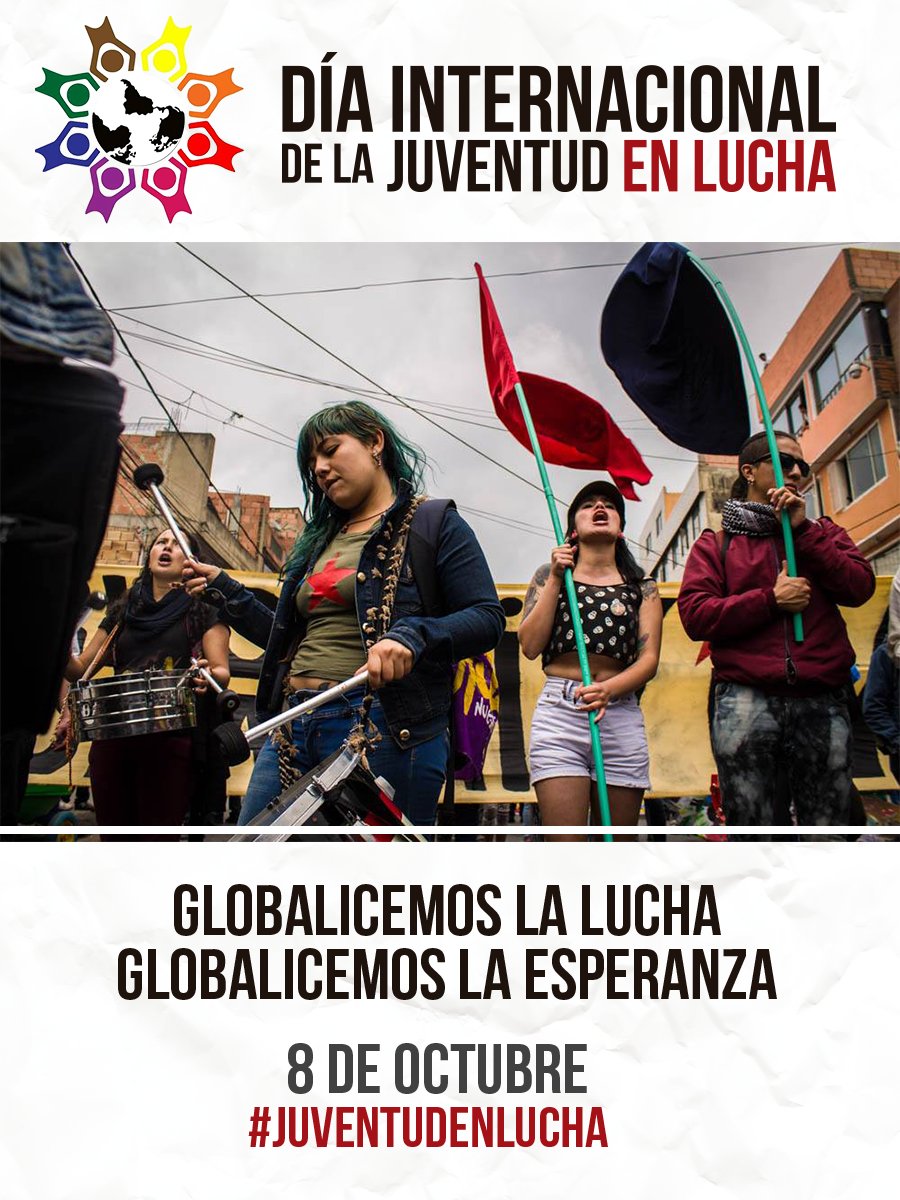 08 de octubre Día internacional de la Juventud en Lucha en honor al Che Guevara.
<a href="/CPatriaJoven/">Colectivo Patria Jov</a> <a href="/jheredia1987/">José Heredia Castro</a> <a href="/MillonsJovenes/">Millones de Jóvenes</a> <a href="/Cut_juventudes/">Jovenes CUT_GUAYAS</a>