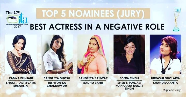 Best of Luck Sangeeta ji. 
#ita2017 #Badhobahu #sangeetapanwar #Humtumtelefilms #Nominations #negativerole