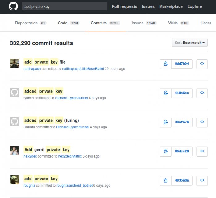 jawache's tweet image. This is hilarious, search github for commits named "add private key"! github.com/search?q=add+p…  bit.ly/2yIDWzO