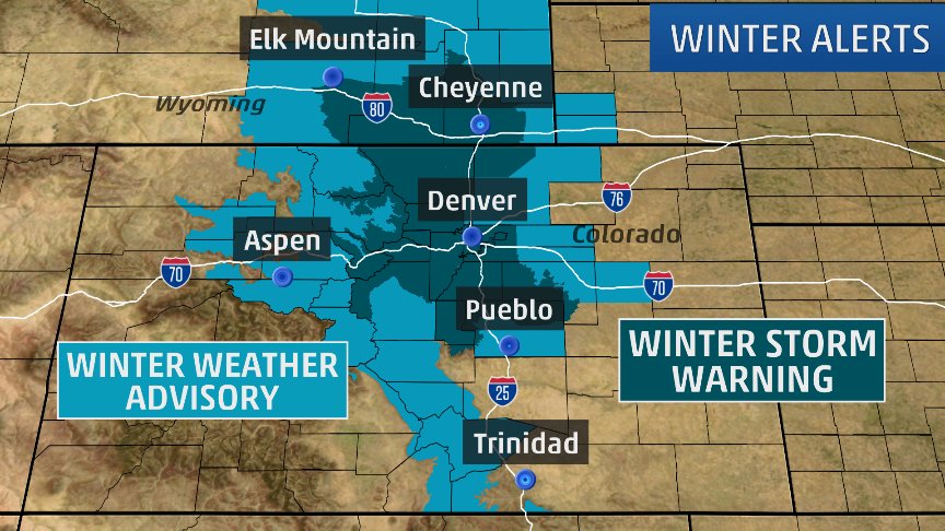 weatherchannel's tweet photo. Winter Storm Aiden starting to really crank up in the northern Rockies and headed to Denver Metro for 1st big snow.
https://t.co/1APWjH84XS https://t.co/DH8GRG73wT