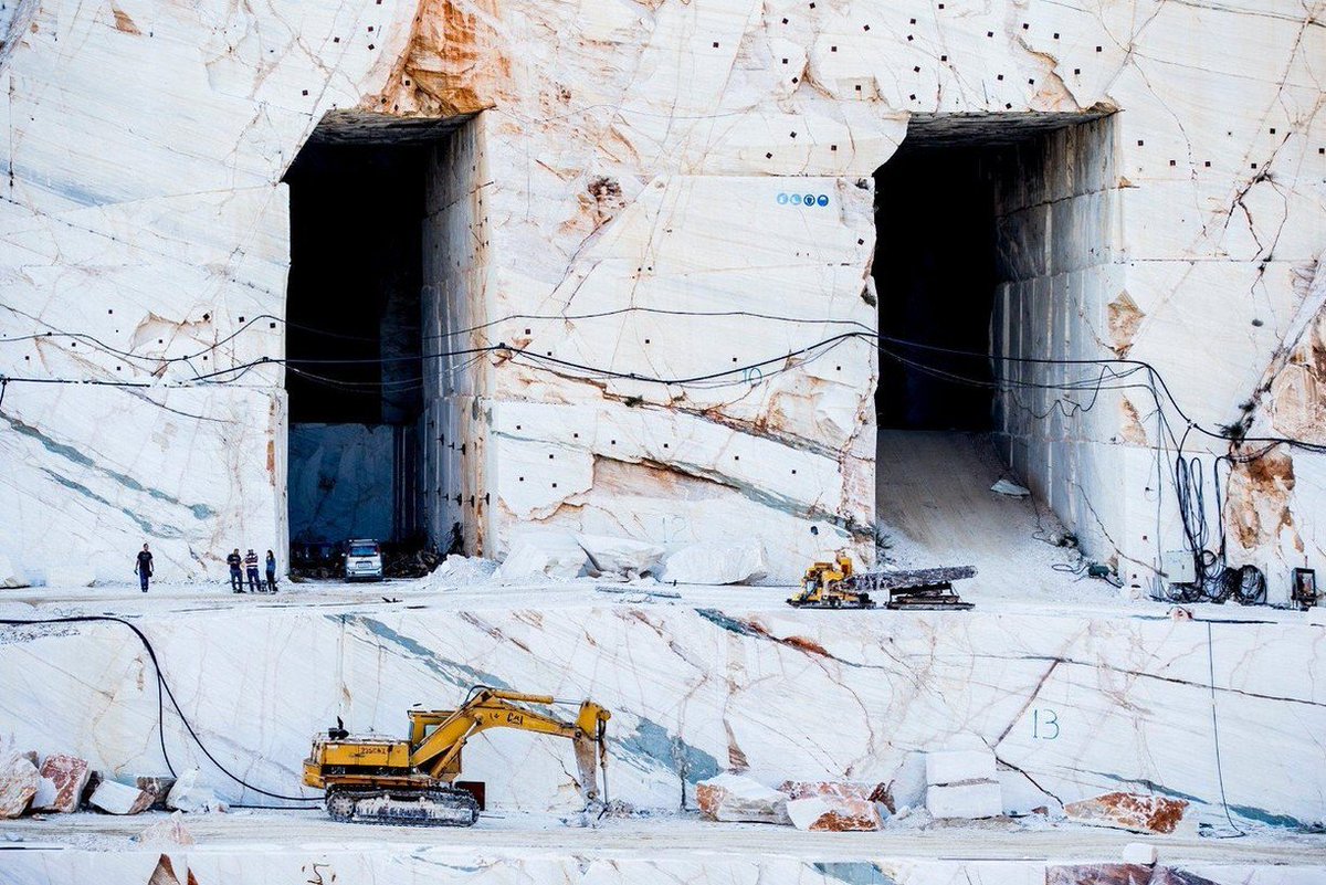 scott_kerr's tweet photo. Dionysos marble quarry in Greece. It's been active since the 5th century BC, and it's still partly operational https://t.co/CpU85viO66