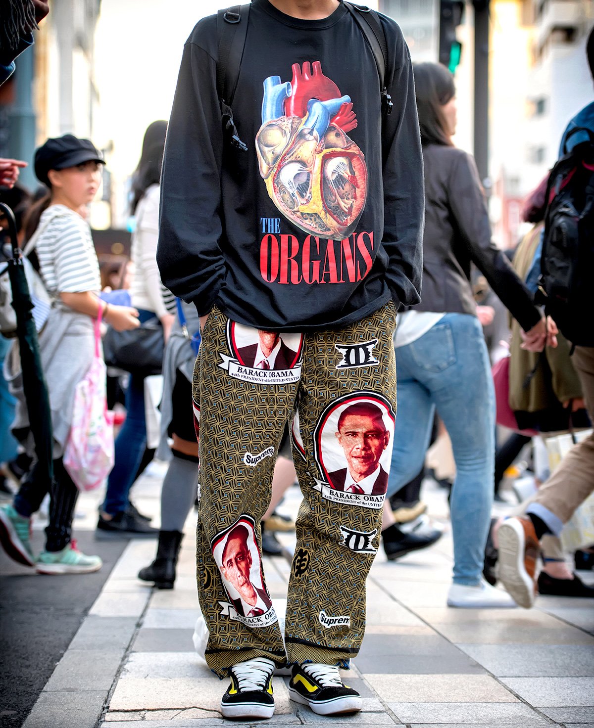 Tokyo Fashion on X: Obama x Supreme pants spotted on the street in  Harajuku this weekend. #原宿  / X