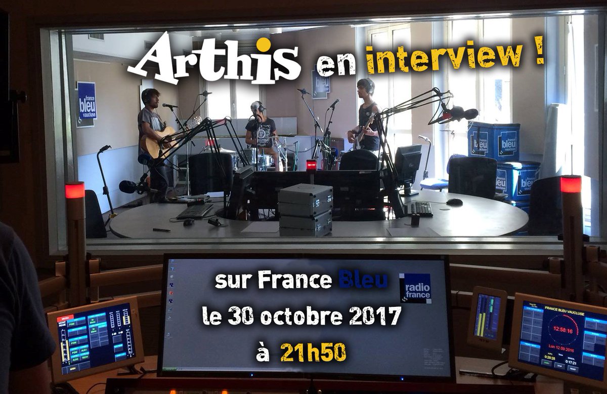 ArthisOfficiel's tweet photo. Bientôt sur les ondes FM nationales de @francebleu  !
Pensez y et parlez en à vos amis ! #TopDecouverte #RockFestif #PontDuGard #Radio #yes https://t.co/g8VjNJ33mk