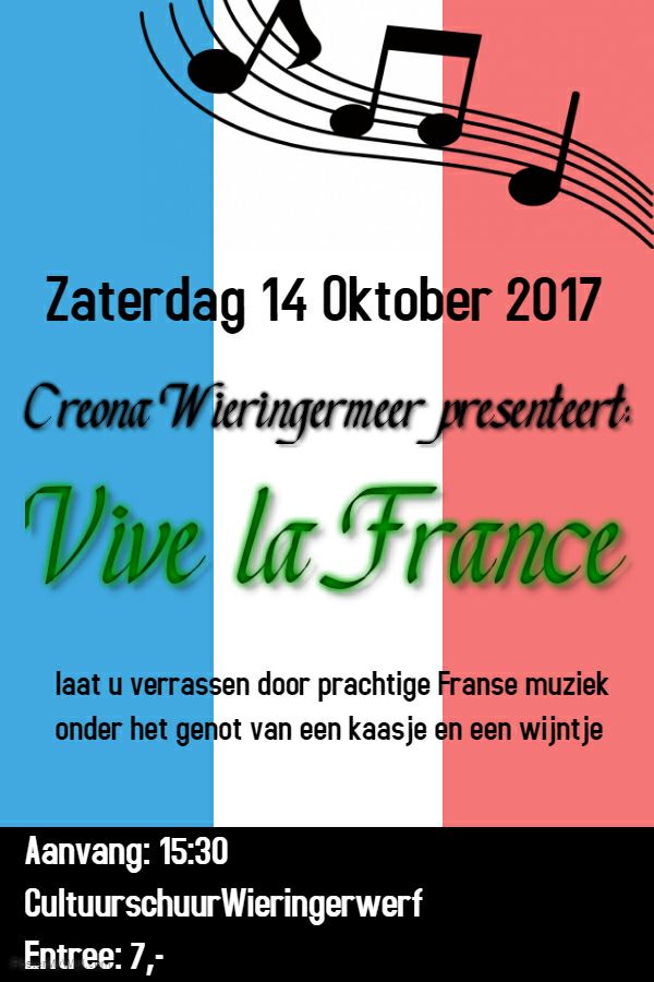 a.s. zaterdag : Vive La France, een themaconcert van Creona !
