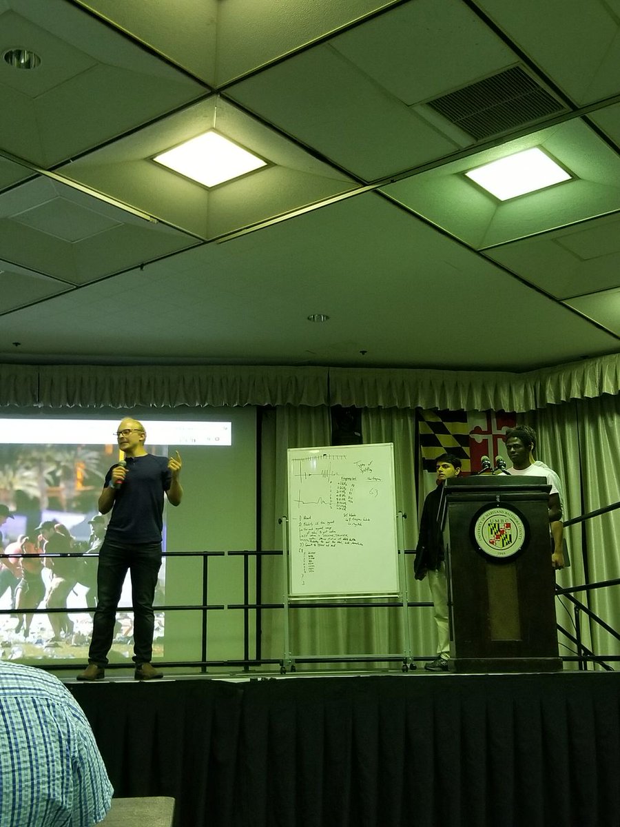 MLHacks's tweet image. Awesome and well-researched demo from finalists Safe N Sound @HackUMBC #HackUMBC