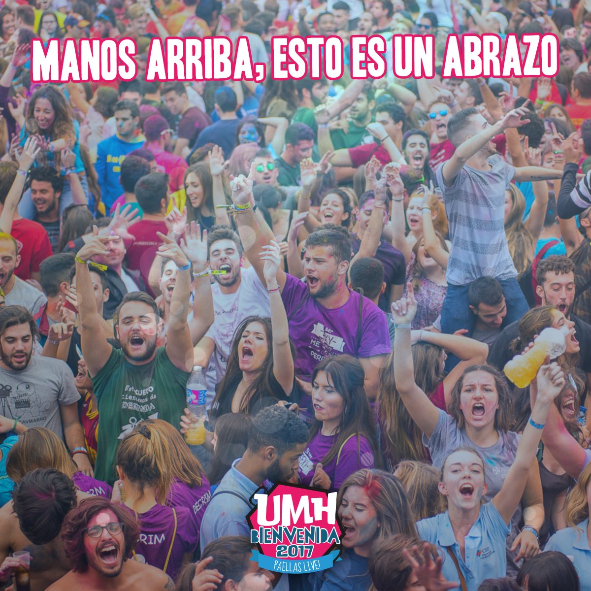 Manos arriba, esto es un ABRAZO!
#20Octubre #BienvenidaUMH #Diversion y mucho #Love