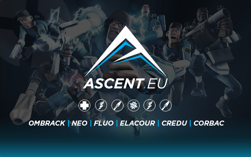 We're very excited to unveil our new EU TF2 roster:
@Ascent_ombrack
@Ascent_corbac
@Ascent_credu
<a href="/Ascent_fluuu/">flu</a> 
@Ascent_Neo
<a href="/Ascent_Elacour/">Elacour</a>