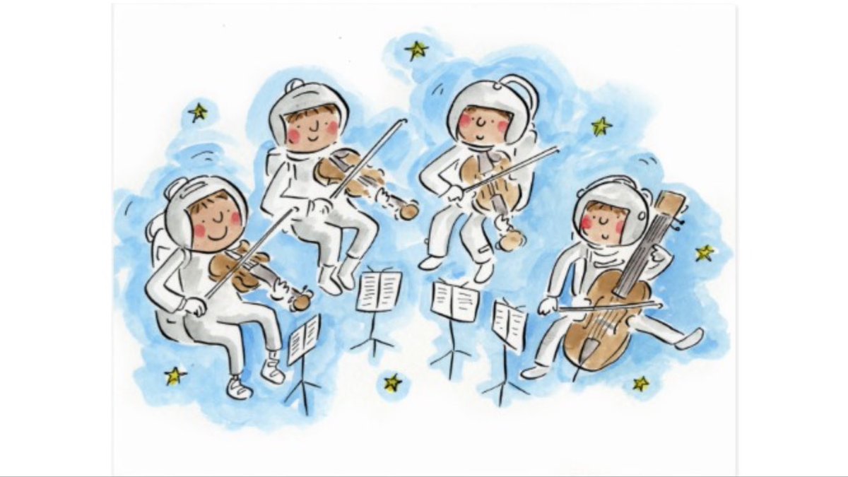 _melodyharmony's tweet photo. #stringquartet #astronauts #space #spacemusic #astronautquartet #spacequartet #spaceviolin #illustration https://t.co/umkzQUfMCA https://t.co/eHTyhPGzg7
