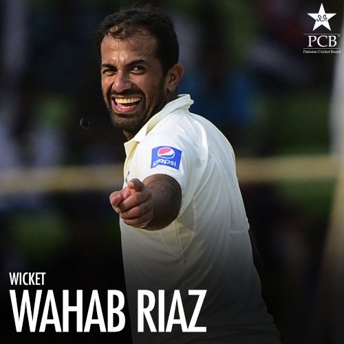 TheRealPCB's tweet photo. OUT! Dinesh Chandimal (0) lbw b Wahab. Sri Lanka: 34/5 (14.3 ov) For live updates: https://t.co/7GWLN8JJfb #PAKvSL https://t.co/wHPCIgxsIC