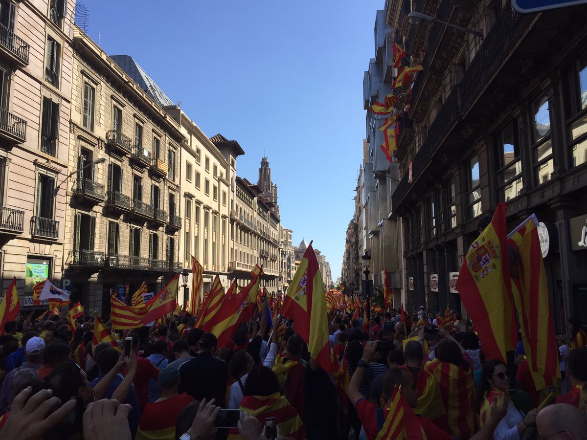Svancellsamat's tweet photo. Todos unidos! No nos robaran nuestra libertad, orgullos de ser català y de ser español. #undiapararecordar #8OctBcnEspanola #soccatalà https://t.co/2AfKXc2PbP