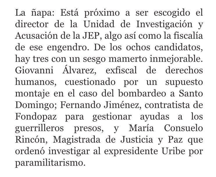 AlfredoRamosM's tweet photo. Mañana se elige director de unidad de investigación de la ilegítima JEP.
Apostemos que quedará alguno de los 3 persecutores de esta denuncia https://t.co/M0JRQf8VeJ