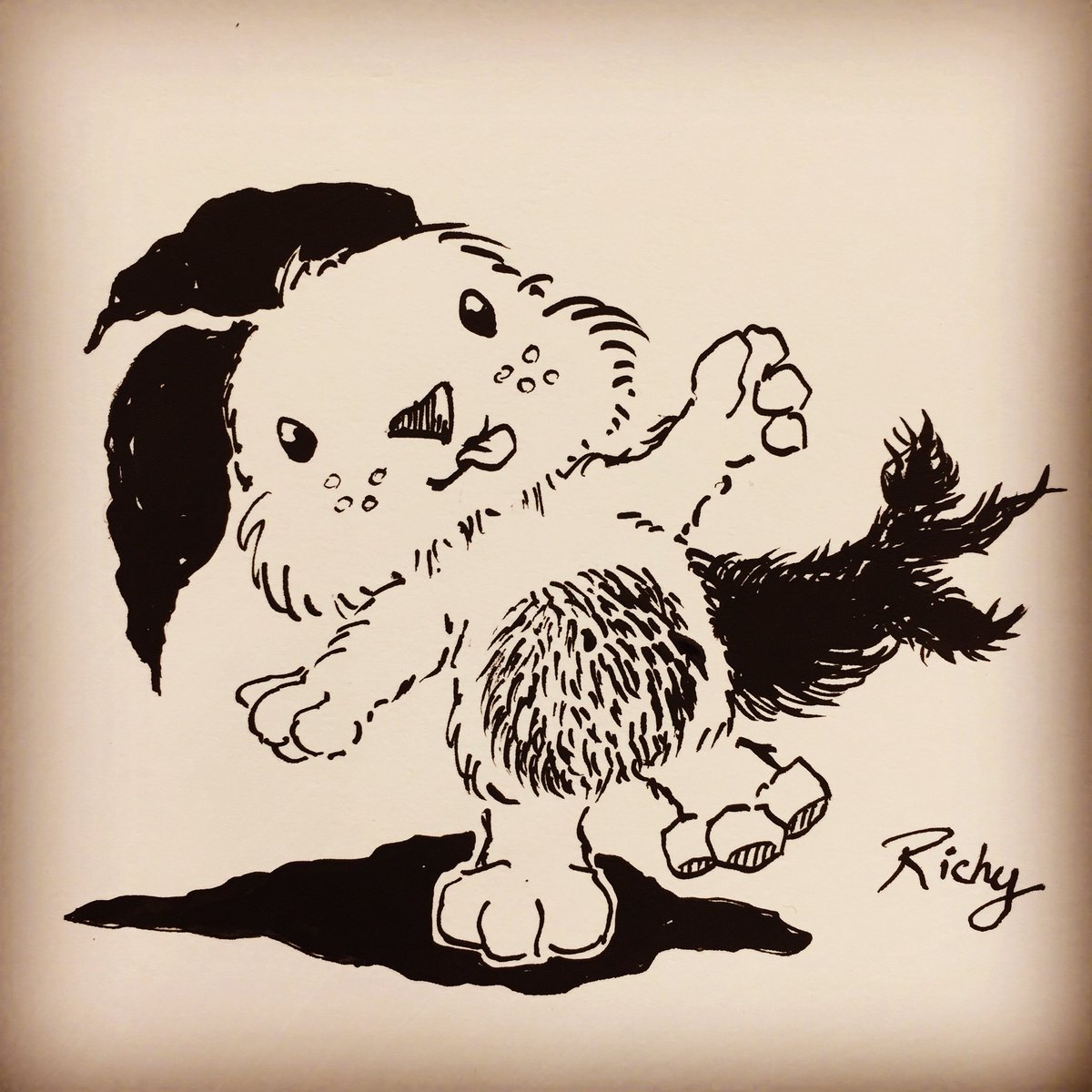 RichyKChandler's tweet photo. #inktober #inktober2017 #8 #crooked #creature #inkypeeps #nopencilsobvs
#cute #fuzzy #floppity https://t.co/tmt6PfwE4g