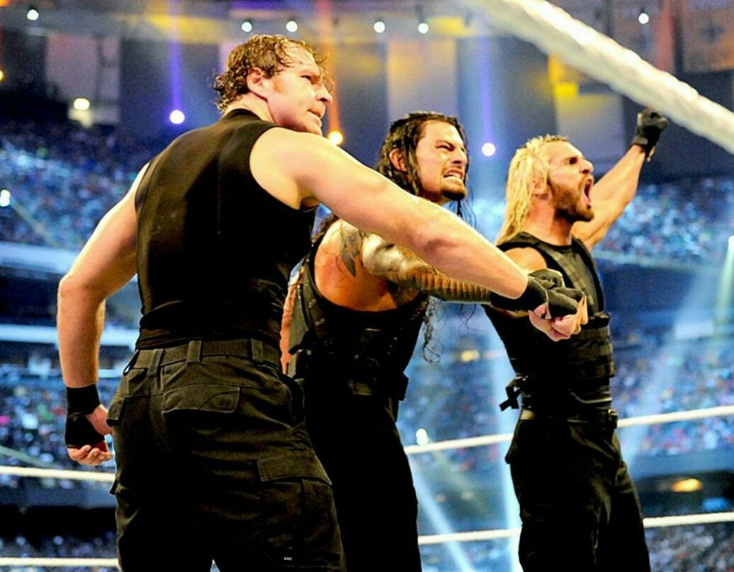 Manvi104's tweet photo. Be ready #TheShield is coming again to take over the whole #WWE show.. They gonn burn the ring.. 🔥🔥#RomanReigns #DeanAmbrose #SethRollins https://t.co/U8GJD4gCPA