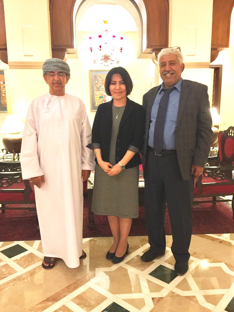 DrAkjemal's tweet photo. With HE Health Minister of #Oman, Dr Ahmed Mohammed Al Saidi &amp; HE Health Minister of #Yemen, Dr Nasser Baoum. #64RC https://t.co/Di5SVpcOXk