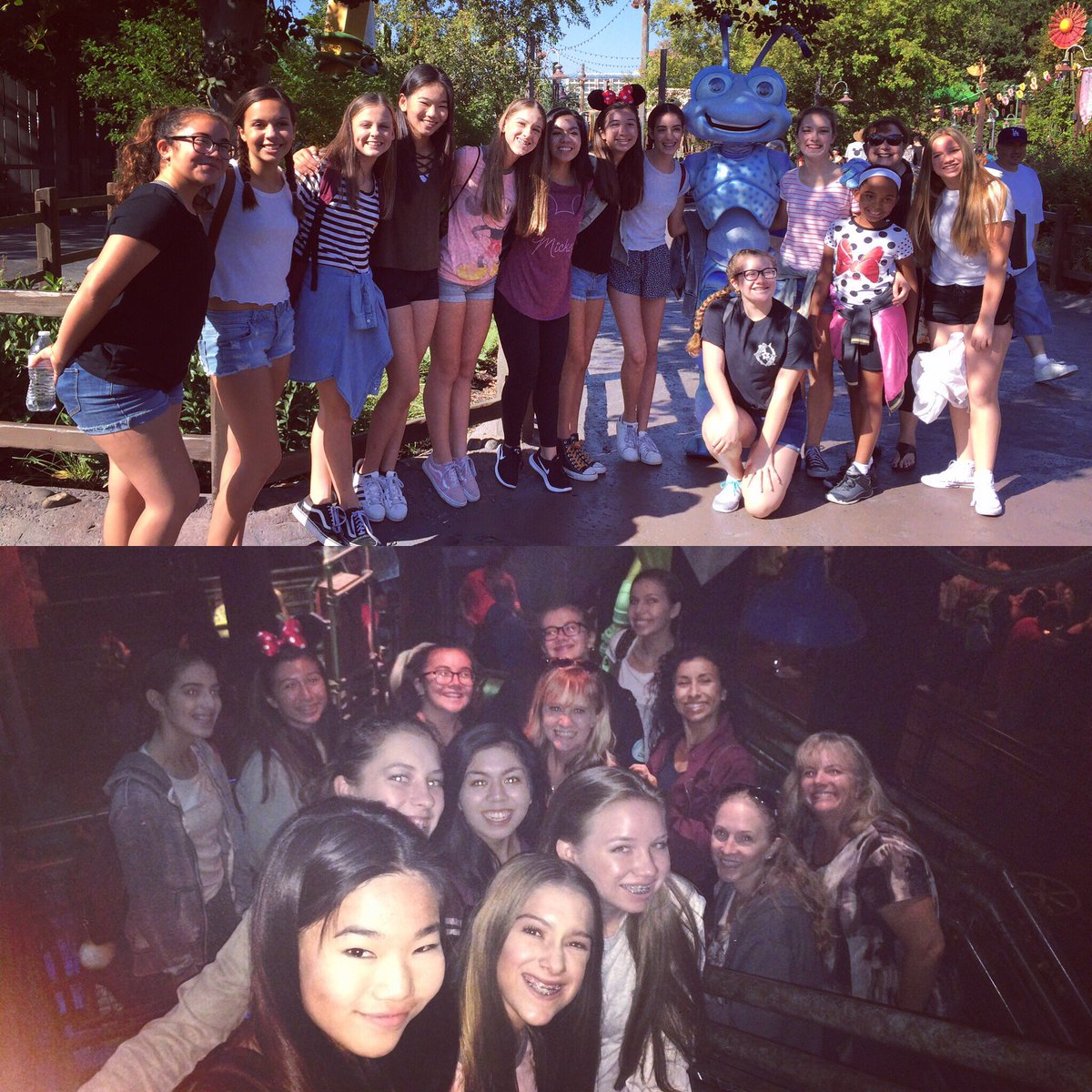Having some fun at "TheHappiestPlaceonEarth!" Before we perform at Ca Adventure #mdt #mdtdancers #dancerslife #caadventure #makingmemories