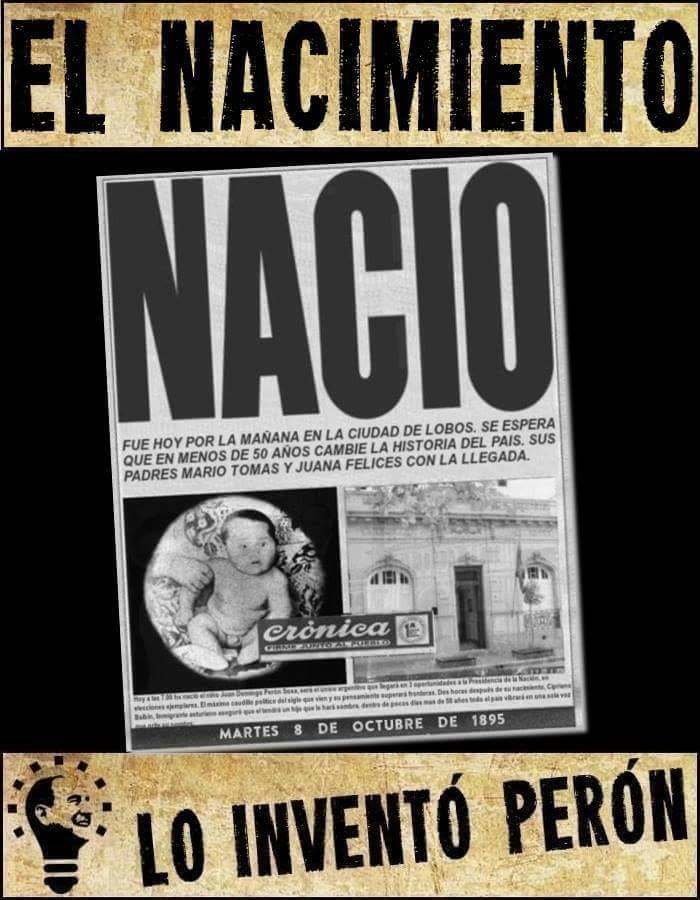 LoInventoPeron's tweet photo. Feliz Navidad peronista, compañeros! Hoy edición especial en el aniversario del nacimiento del Líder más grande de la historia humana. https://t.co/QUlPM83ECX