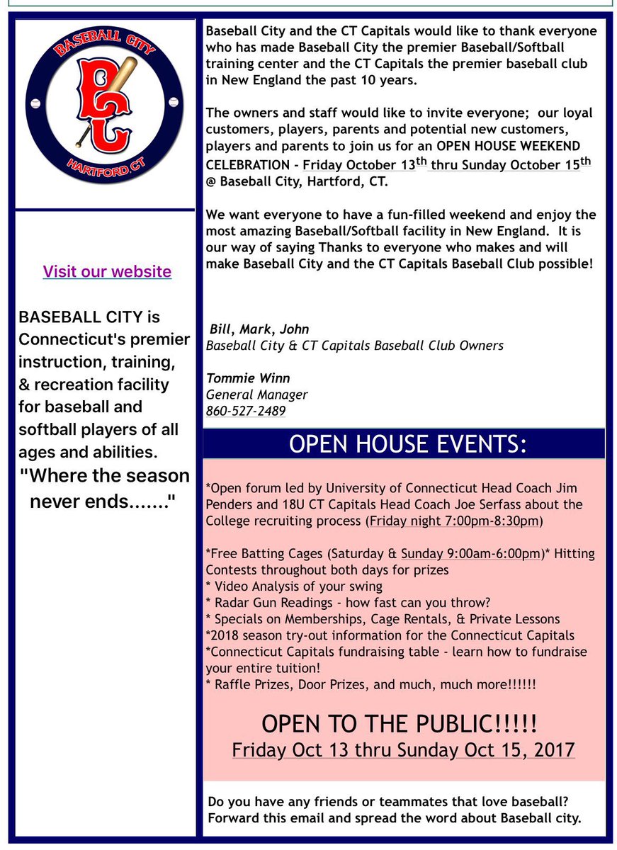 BaseballCity's tweet photo. Only 5 days until our 10th Anniversary Open House.  Come join us October 13-15th at Baseball City. https://t.co/9rePZju8zJ