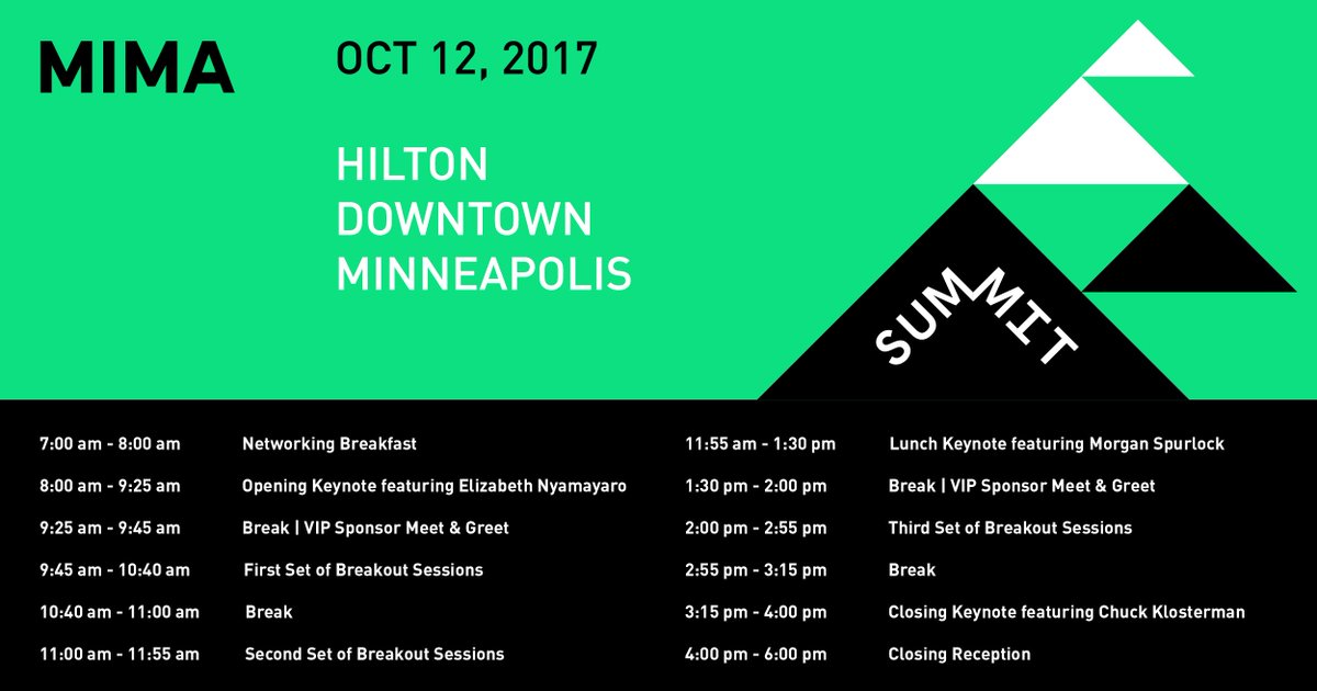 mimatweet's tweet image. Alright folks...it's #MIMA Summit week! We can't wait to see you on Thursday. Plan your day accordingly: mima.org/summit/schedul…