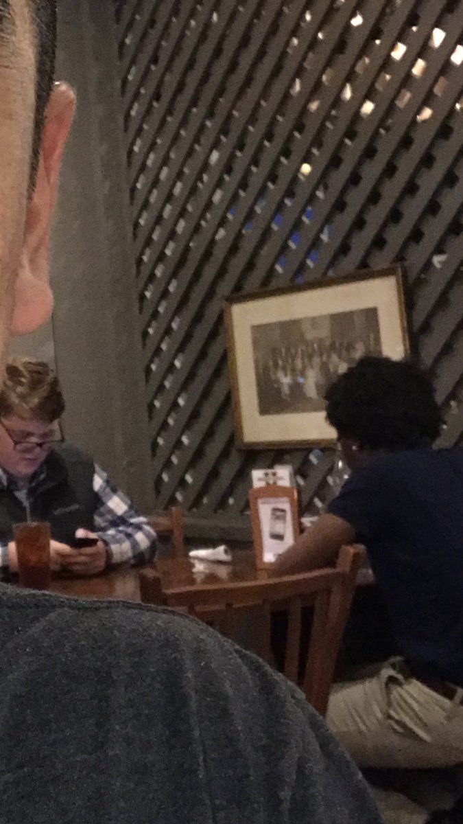 WsalguoD's tweet photo. SPOTTED: boy and girl sitting caddy corner from each other at Cracker Barrel... https://t.co/aiyS9uVGRP