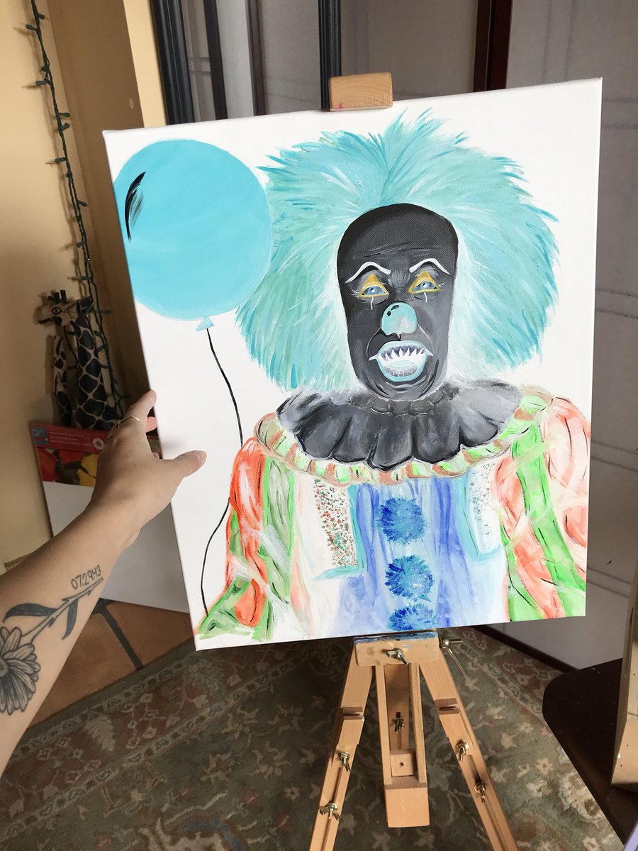 liliplumm's tweet photo. Finally finished this crazy piece of Pennywise from the original IT! #invertart #colorinvert #negativeart #IT #pennywise ๐ https://t.co/l4rUhxmp1m