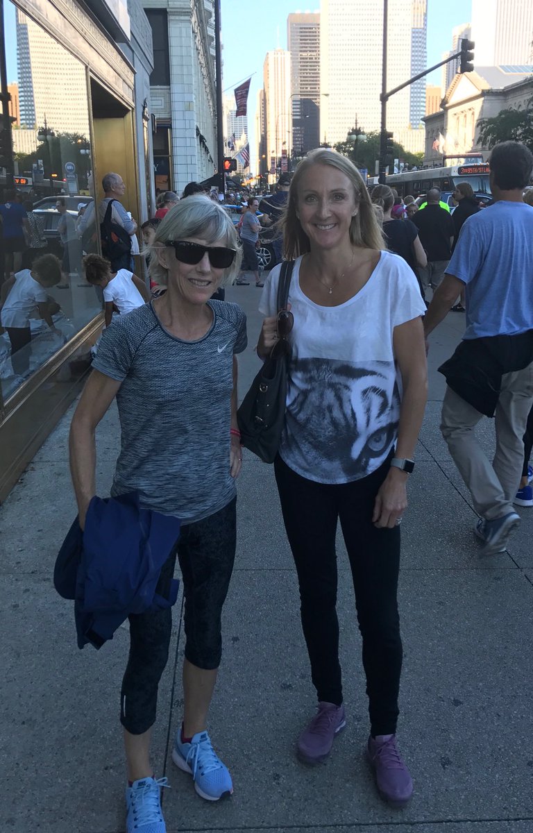 TimHutchings1's tweet photo. You gotta luv Marathoners; just walked a Mile thru huge @ChiMarathon crowds with these 2 bums -  &amp; not a head turned. https://t.co/T2THDLwKYy