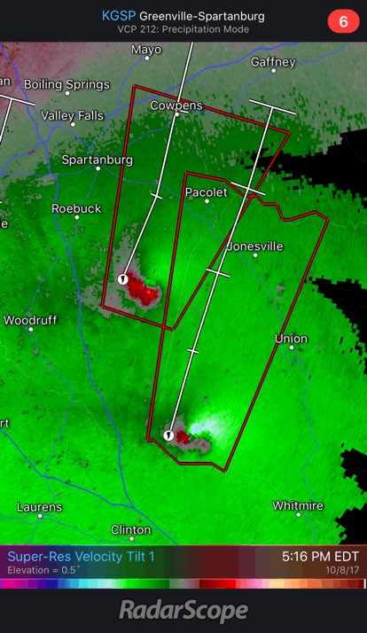 RPDeadPool99's tweet image. KGSP - Super-Res Velocity Tilt 1 5:16 PM EDT #scwx well....