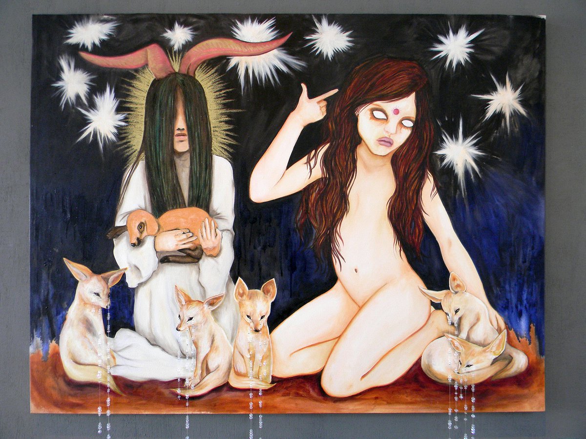 EstebanAlessa's tweet photo. From Series: #Sparks&amp;Drama #ICantSeeYouInTheNight #oiloncanvas #ContemporaryArt #AlessaEstebanArt 2013 #swaroskyCrystal #saturn #prophecy https://t.co/K80L0UFzDk