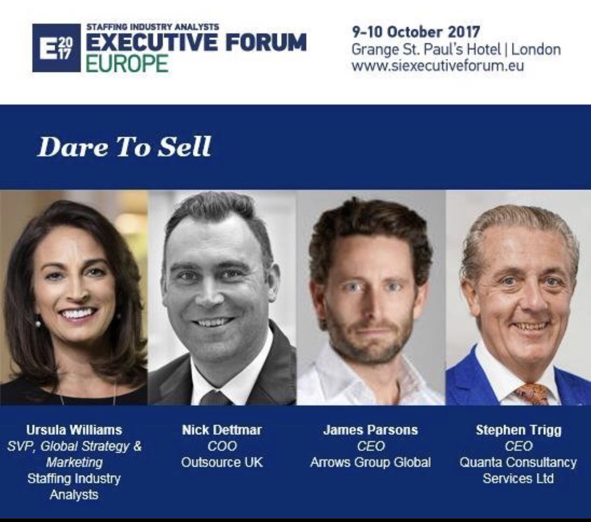 ursulaswilliams's tweet photo. Dare to Sell! Join me and this executive lineup for a discussion on selling in today’s hyper competitive market! @SIAnalysts @execforum https://t.co/oq5ccoY63X
