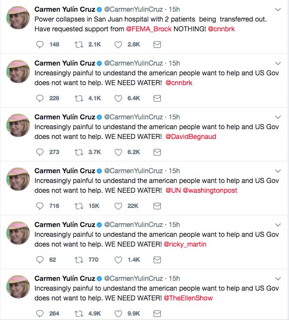ALT_uscis's tweet photo. All these tweets have something in common can you spot it?
When you do, CAN YOU RETWEET THE SHIT OUT OF IT?
@CarmenYulinCruz #HelpPuertoRico https://t.co/GvEJpJr5Sf