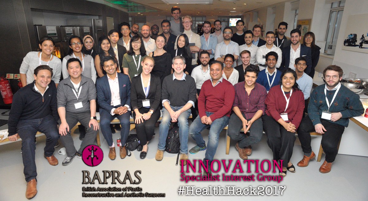 InnovationSIG's tweet photo. We @InnovationSIG, would like to thank @BAPRASvoice @BCG @SWitheyPractice @ShafiAhmed5 for all their help and assistance for #HealthHack2017 https://t.co/txvhnnqoLC