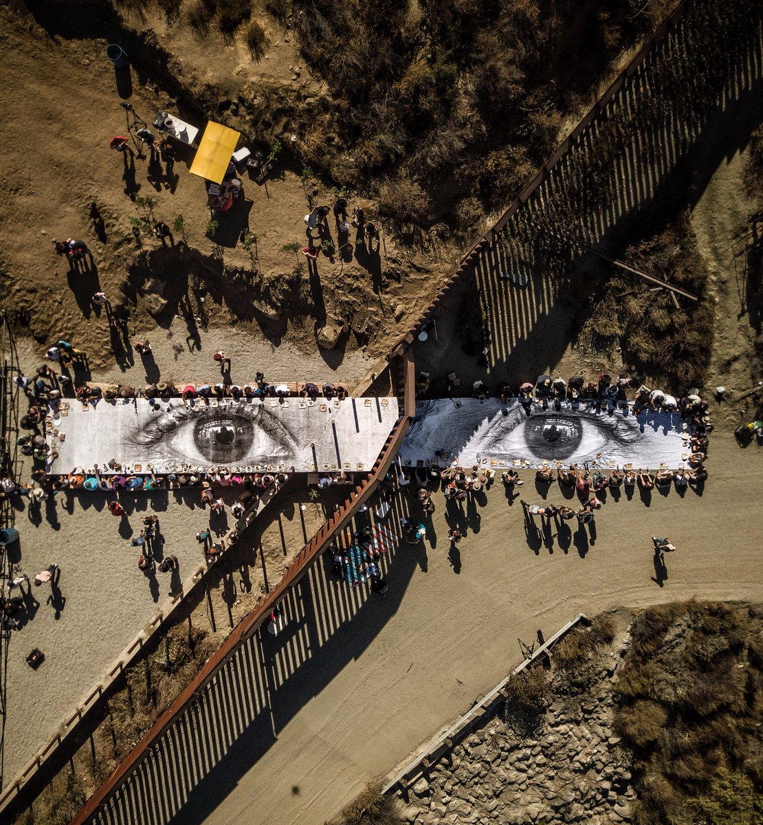 GIANT PICNIC at the border today in Tecate ... around the eye of a dreamer ... we forgot the wall for a minute ...