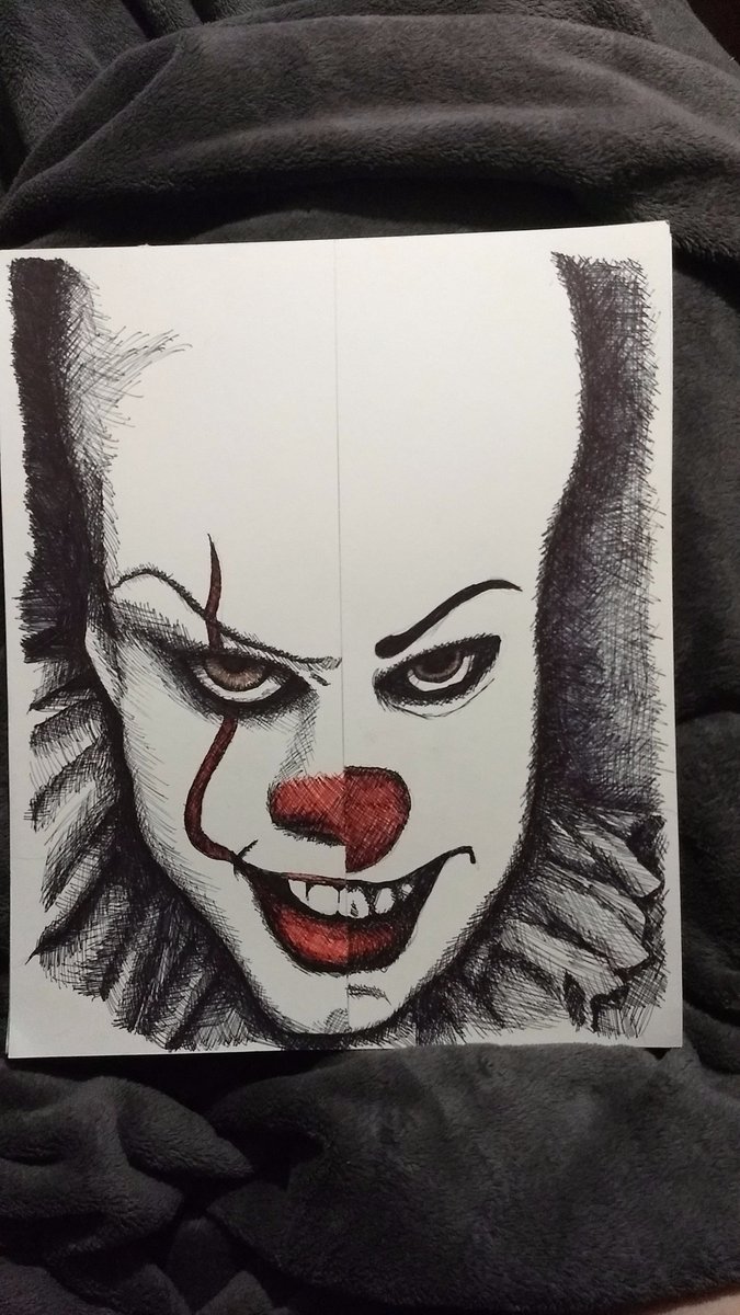 HedgeRaven's tweet photo. @Foxtrot44 Here is a black and white drawing I did. Isn't it purdy? 
#WeAllFloat https://t.co/KdlqRkeAII