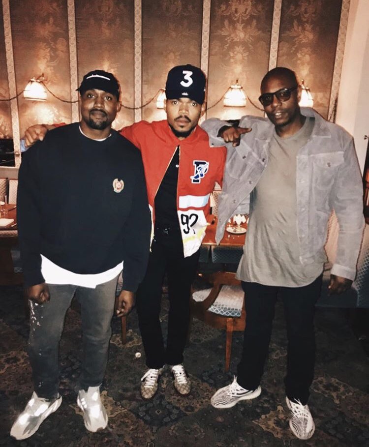 KanyeDirect's tweet image. Kanye West, Chance The Rapper &amp;amp; Dave Chappelle