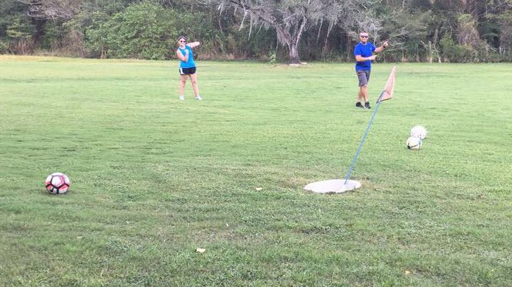 allison_asahm's tweet image. Footgolf! That's right soccer meets golf and is a huge success!